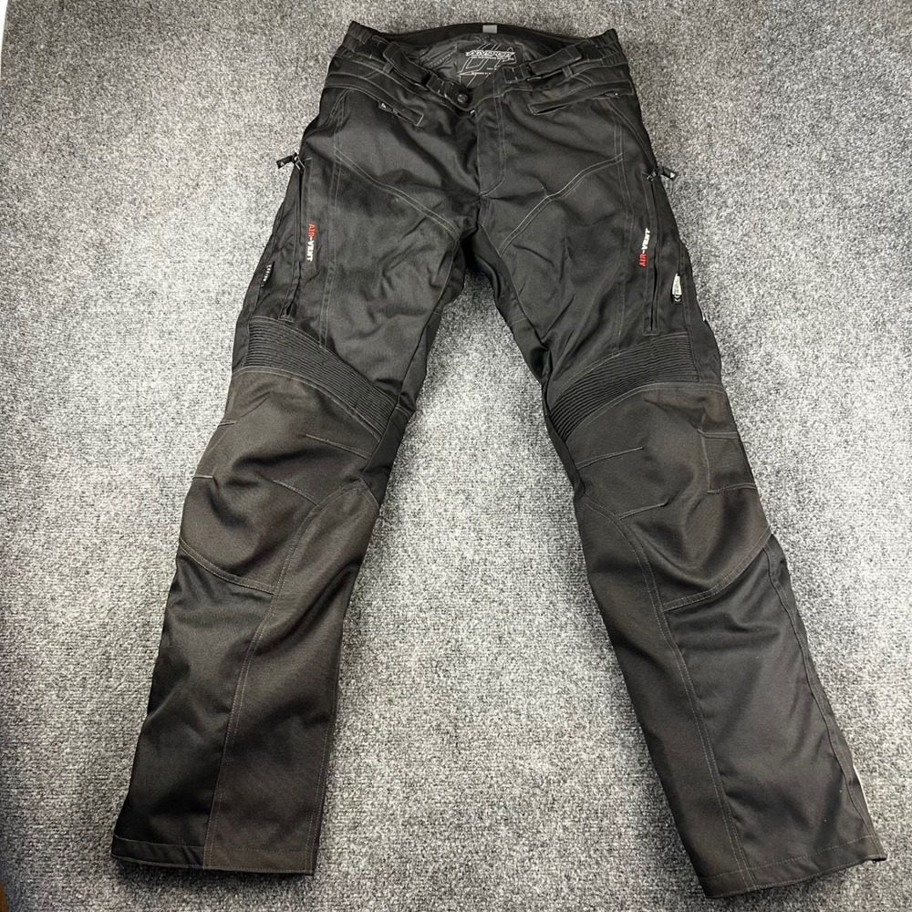 AGV Sport Black Textile Motorcycle Riding Pants Waterproof CE Armor Mens 32x32
